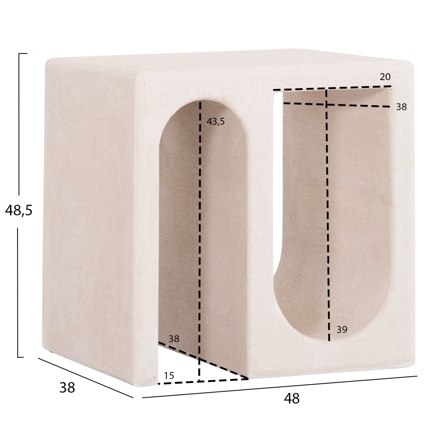 ΤΡΑΠΕΖΙ ΣΑΛΟΝΙΟΥ ΣΕΙΡΑ SANTORINI HM18070 MDF ΣΕ ΥΠΟΛΕΥΚΟ ΧΡΩΜΑ 48x38x48,5Υεκ. - Pakobazaar
