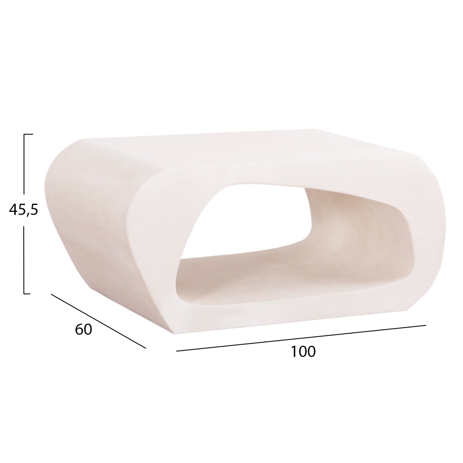 ΤΡΑΠΕΖΙ ΣΑΛΟΝΙΟΥ ΣΕΙΡΑ SANTORINI HM18071 MDF ΣΕ ΥΠΟΛΕΥΚΟ ΧΡΩΜΑ 100x60x45Υεκ. - Pakobazaar