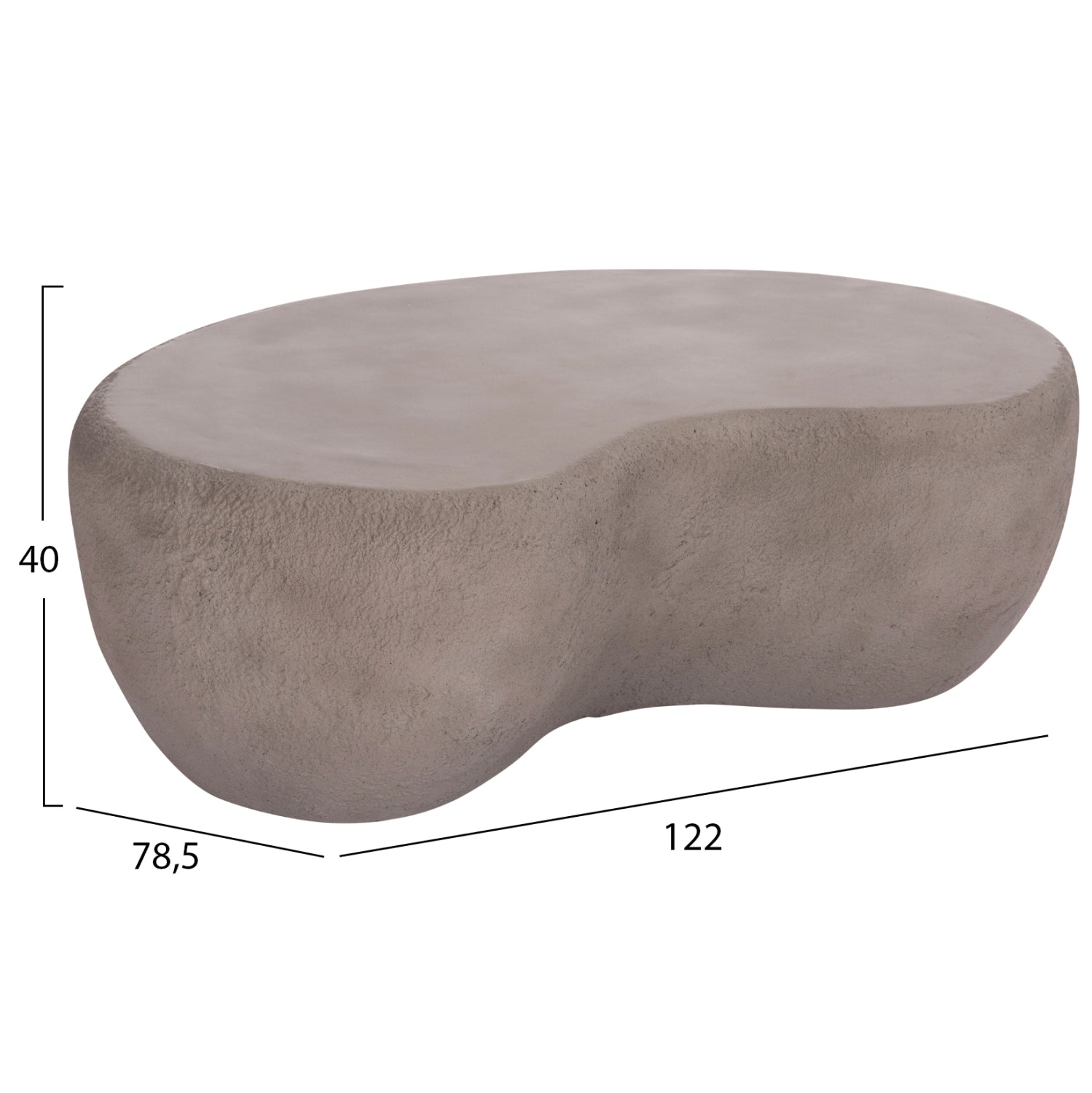 ΤΡΑΠΕΖΙ ΣΑΛΟΝΙΟΥ GERSON HM18151.03L FIBER CEMENT ΣΕ ΓΚΡΙ--122x78,5x40Υεκ. - Pakobazaar
