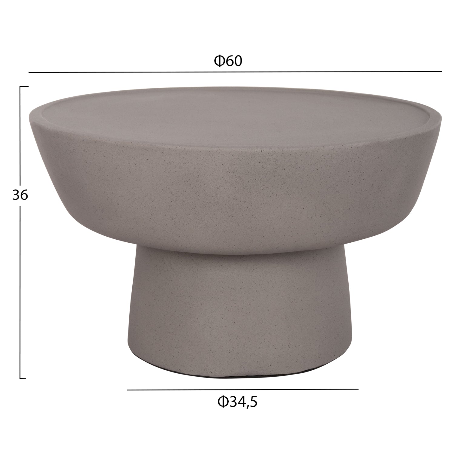 ΤΡΑΠΕΖΙ ΣΑΛΟΝΙΟΥ PIRSON HM18155.03 FIBER CEMENT ΣΕ ΓΚΡΙ--Φ60x36Υεκ. - Pakobazaar