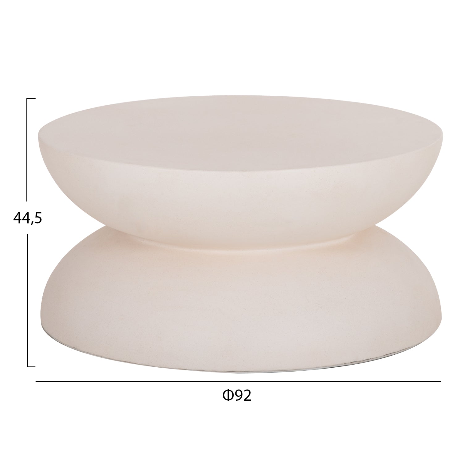 ΤΡΑΠΕΖΙ ΣΑΛΟΝΙΟΥ ANNA HM18158.02 FIBER CEMENT ΣΕ ΛΕΥΚΟ--Φ92x44.5Υεκ - Pakobazaar
