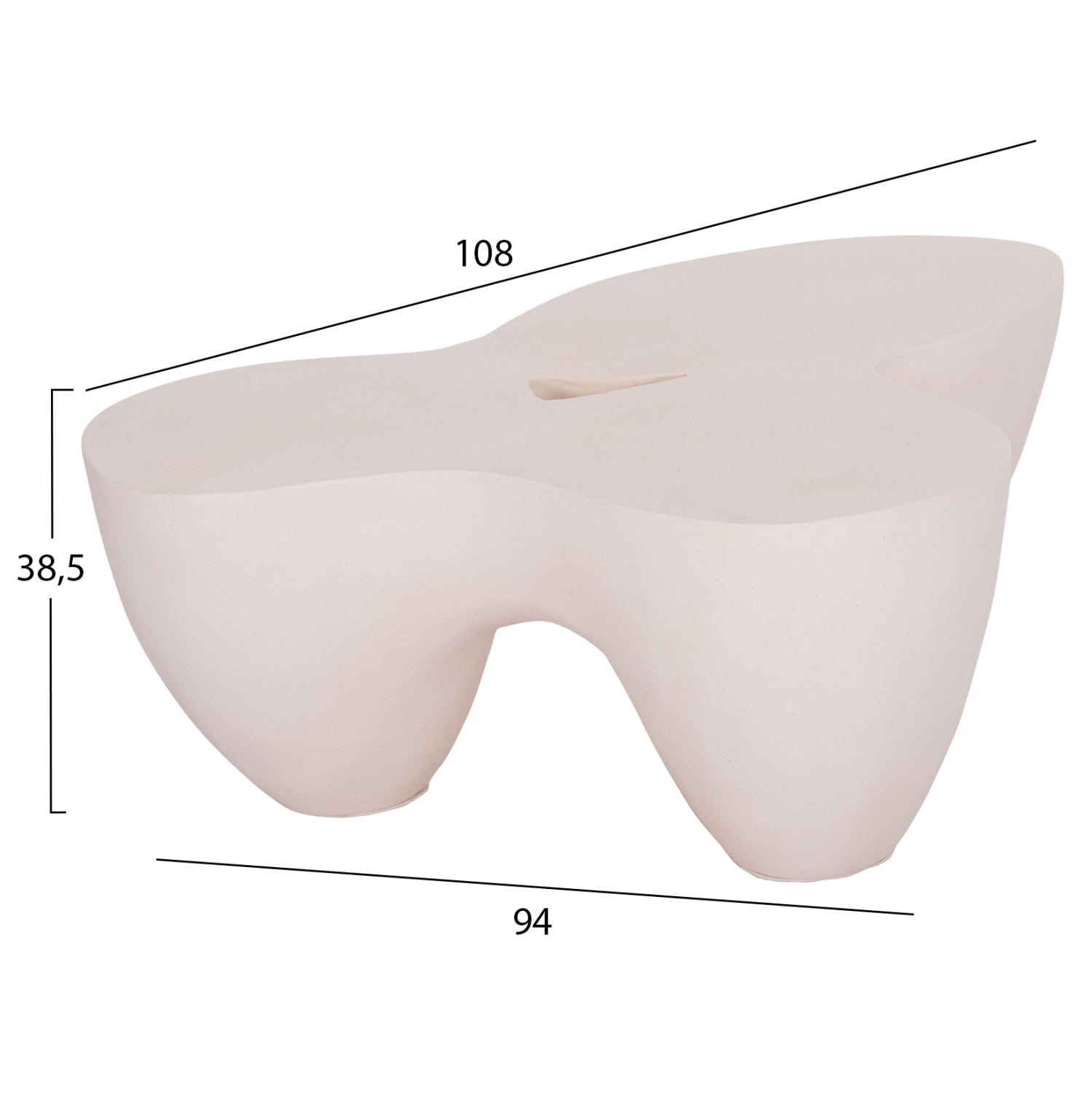 ΤΡΑΠΕΖΙ ΣΑΛΟΝΙΟΥ SALLEN HM18161.02 FIBER CEMENT ΣΕ ΛΕΥΚΟ--108x94x38,5Υεκ. - Pakobazaar