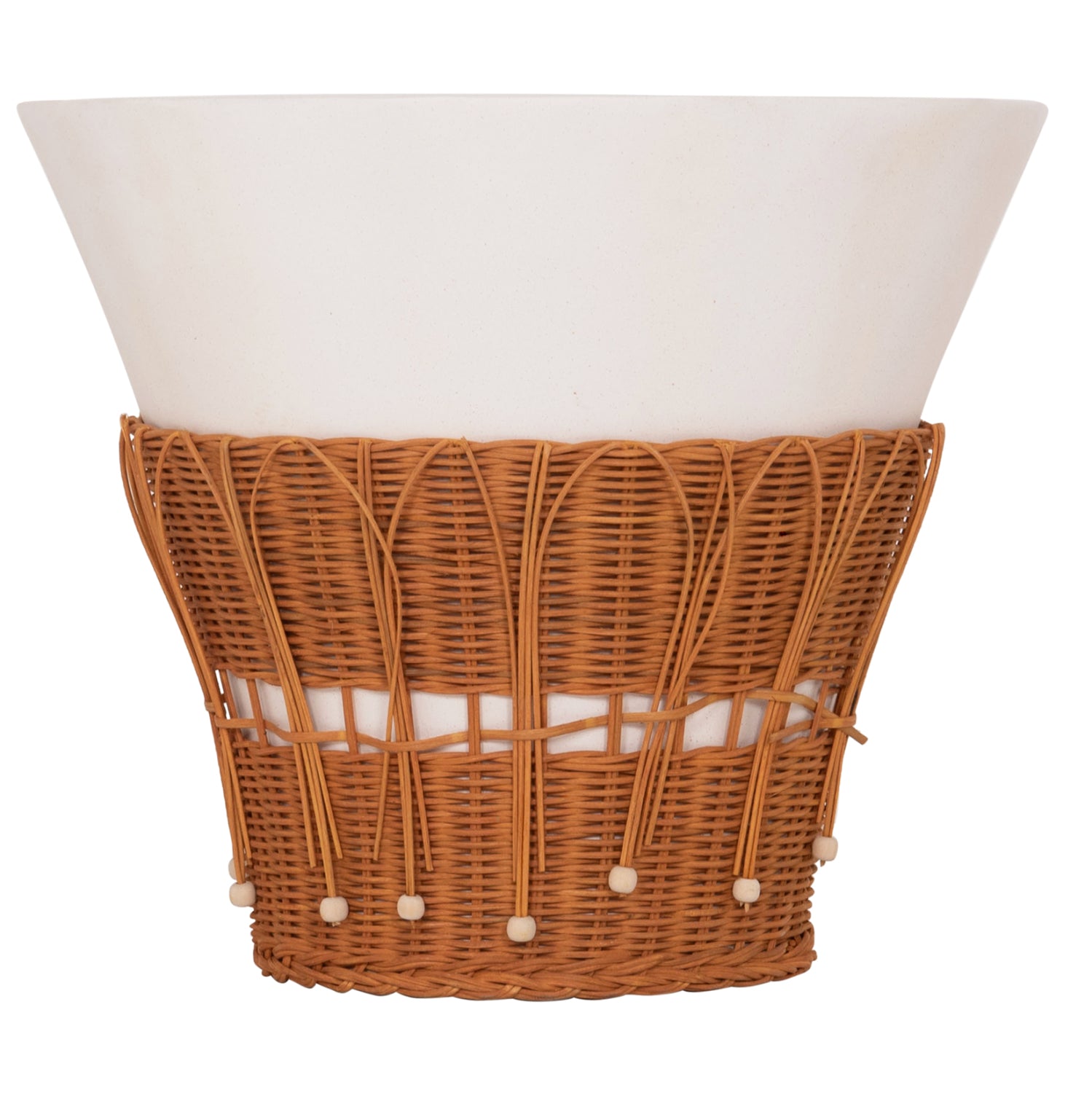 ΤΡΑΠΕΖΙ ΣΑΛΟΝΙΟΥ PERRAL HM18164.02L FIBER CEMENT ΛΕΥΚΟ-ΦΥΣΙΚΟ RATTAN--Φ55x45Υεκ - Pakobazaar
