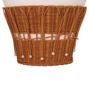 ΤΡΑΠΕΖΙ ΣΑΛΟΝΙΟΥ PERRAL HM18164.02L FIBER CEMENT ΛΕΥΚΟ-ΦΥΣΙΚΟ RATTAN--Φ55x45Υεκ - Pakobazaar