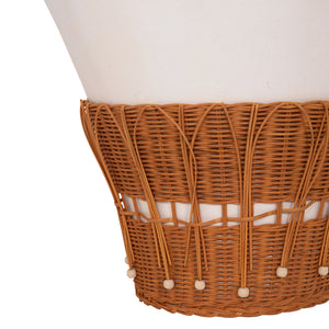 ΤΡΑΠΕΖΙ ΣΑΛΟΝΙΟΥ PERRAL HM18164.02L FIBER CEMENT ΛΕΥΚΟ-ΦΥΣΙΚΟ RATTAN--Φ55x45Υεκ - Pakobazaar