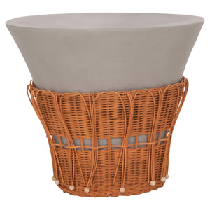 ΤΡΑΠΕΖΙ ΣΑΛΟΝΙΟΥ PERRAL HM18164.03L FIBER CEMENT ΓΚΡΙ-ΦΥΣΙΚΟ RATTAN--Φ55x45Υεκ - Pakobazaar