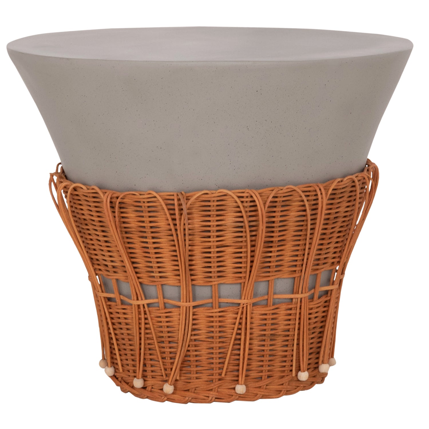 ΤΡΑΠΕΖΙ ΣΑΛΟΝΙΟΥ PERRAL HM18164.03L FIBER CEMENT ΓΚΡΙ-ΦΥΣΙΚΟ RATTAN--Φ55x45Υεκ - Pakobazaar