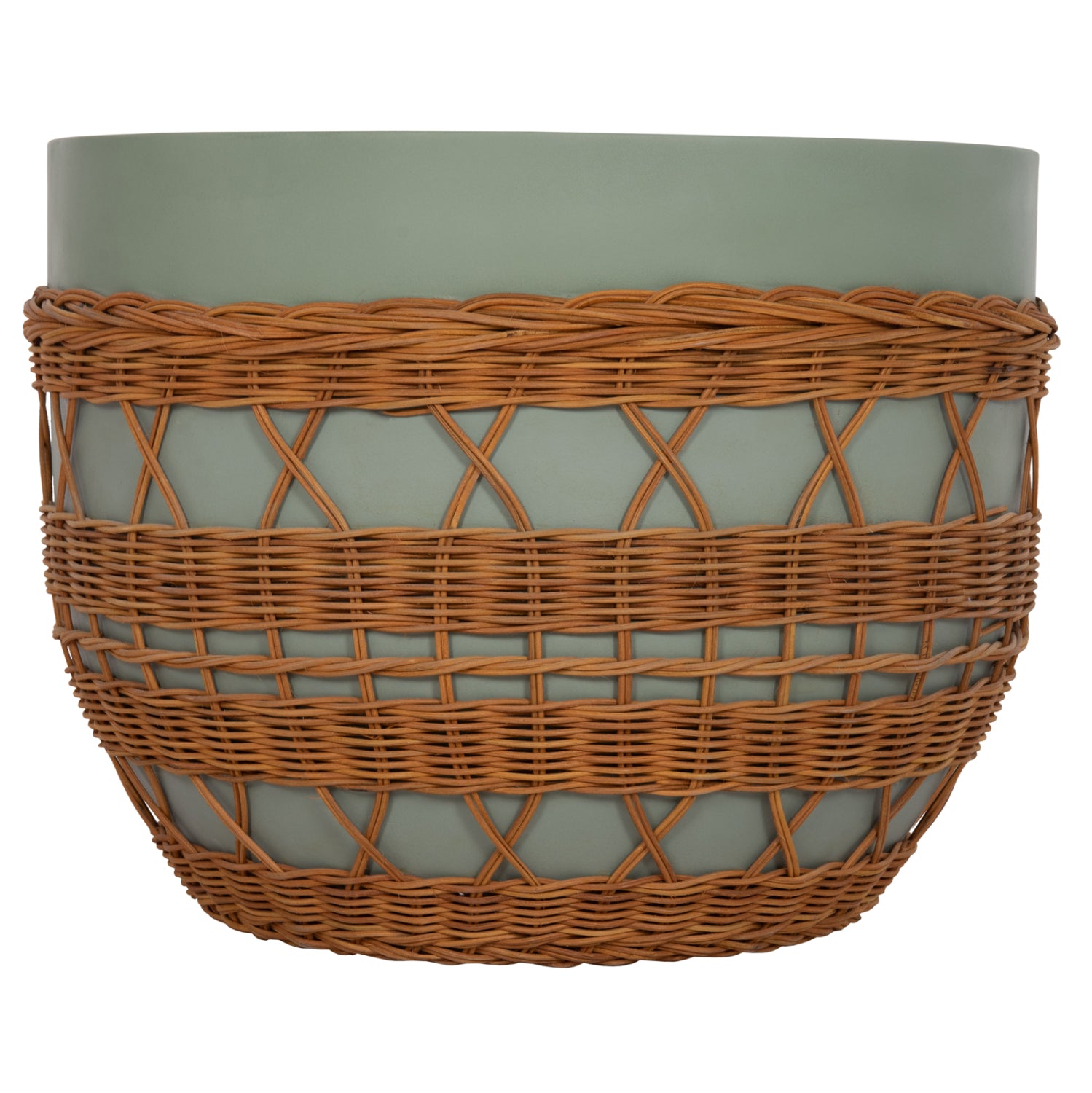 ΤΡΑΠΕΖΙ ΣΑΛΟΝΙΟΥ VILHENA HM18165 FIBER CEMENT ΠΡΑΣΙΝΟ-RATTAN ΦΥΣΙΚΟ Φ56x47Υεκ. - Pakobazaar