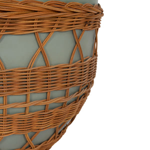 ΤΡΑΠΕΖΙ ΣΑΛΟΝΙΟΥ VILHENA HM18165 FIBER CEMENT ΠΡΑΣΙΝΟ-RATTAN ΦΥΣΙΚΟ Φ56x47Υεκ. - Pakobazaar