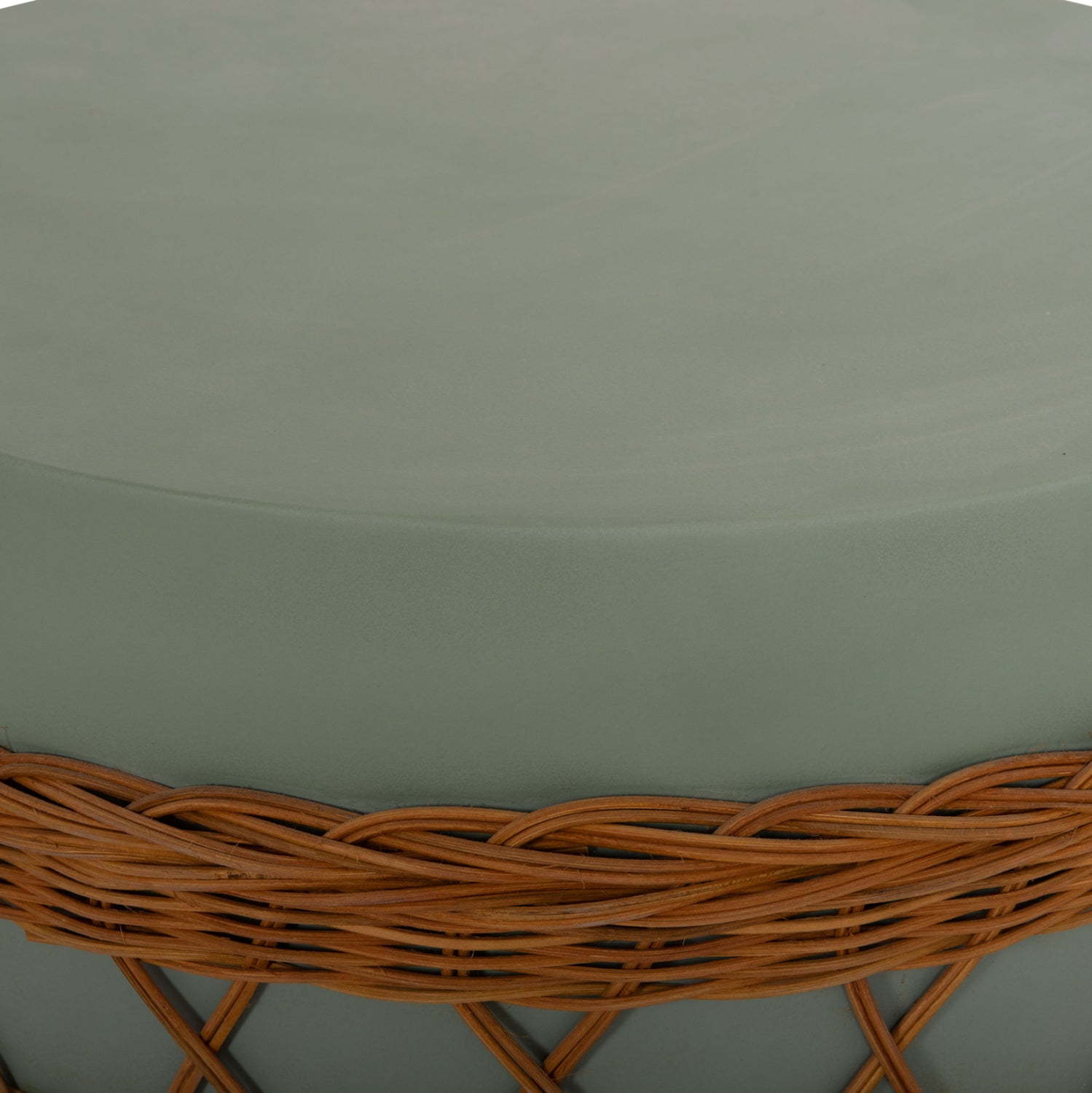 ΤΡΑΠΕΖΙ ΣΑΛΟΝΙΟΥ VILHENA HM18165 FIBER CEMENT ΠΡΑΣΙΝΟ-RATTAN ΦΥΣΙΚΟ Φ56x47Υεκ. - Pakobazaar