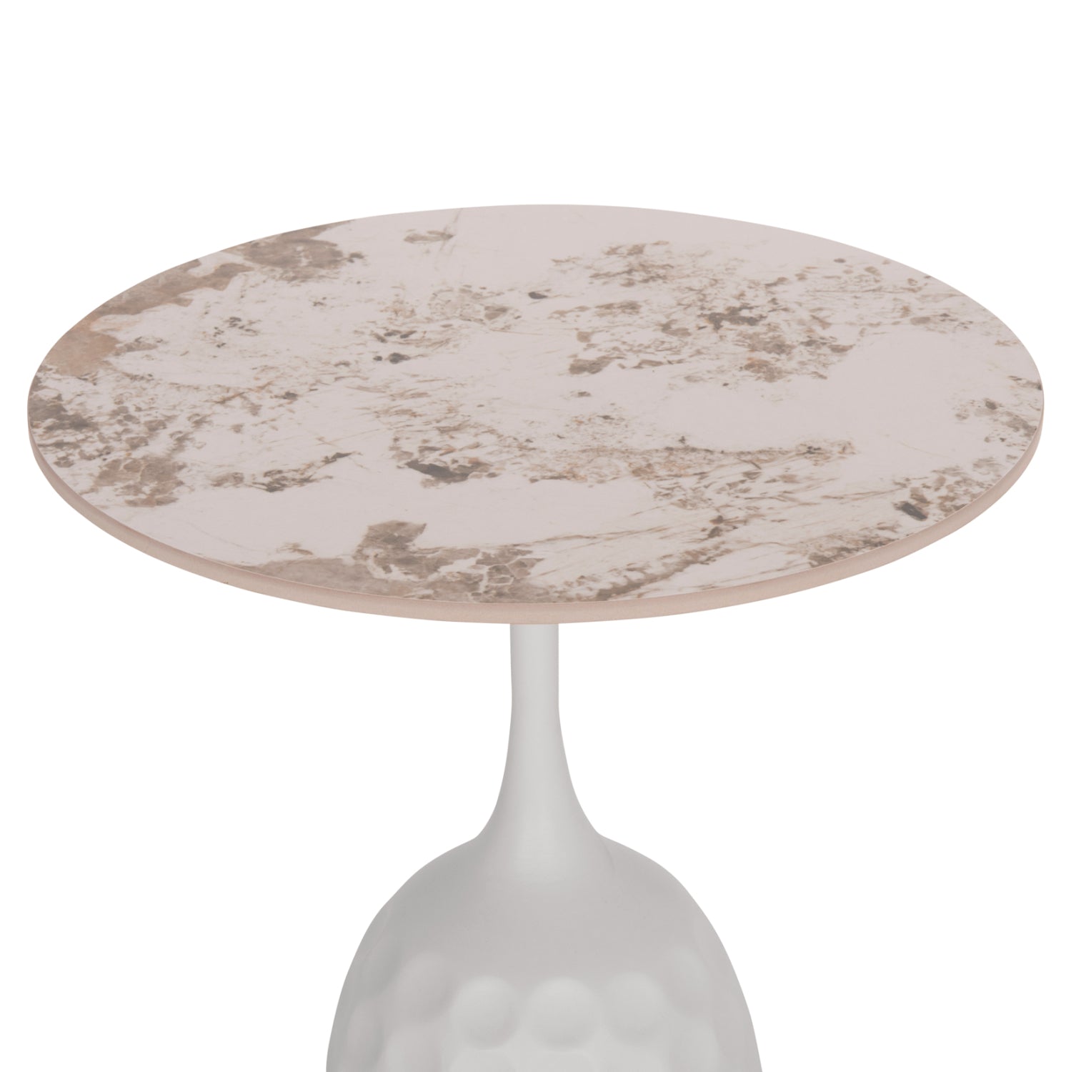 ΤΡΑΠΕΖΙ ΣΑΛΟΝΙΟΥ LONGSTEM HM18317.01 ΒΑΣΗ ΛΕΥΚΗ--SINTERED STONE CALACATA GOLD Φ50 - Pakobazaar
