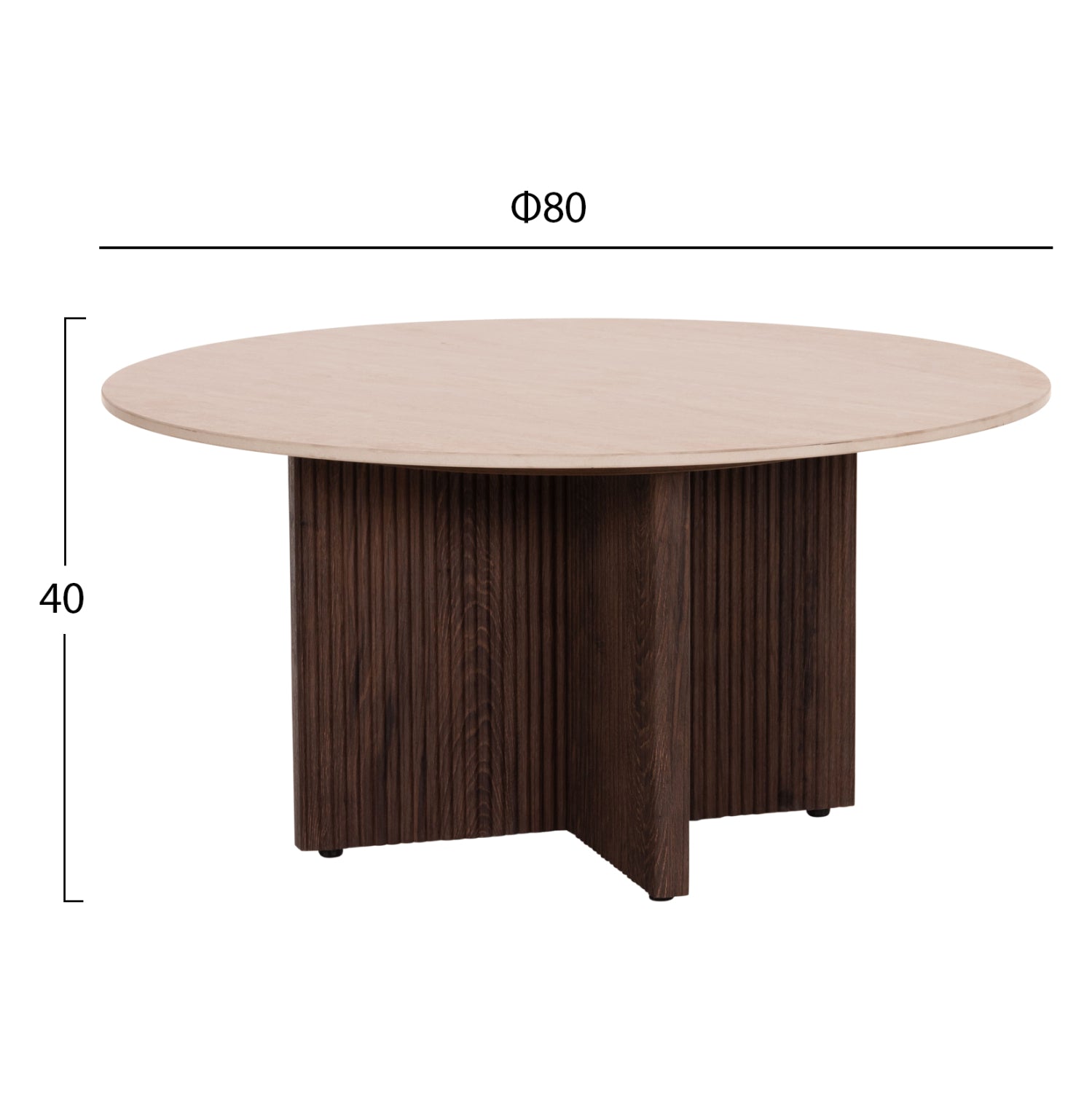 ΤΡΑΠΕΖΙ ΣΑΛΟΝΙΟΥ SKY HM18329 ΚΕΡΑΜΙΚΟ TOP ΟΨΗ ΤΡΑΒΕΡΤΙΝΑΣ-MDF ΒΑΣΗ Φ80x40Υεκ. - Pakobazaar