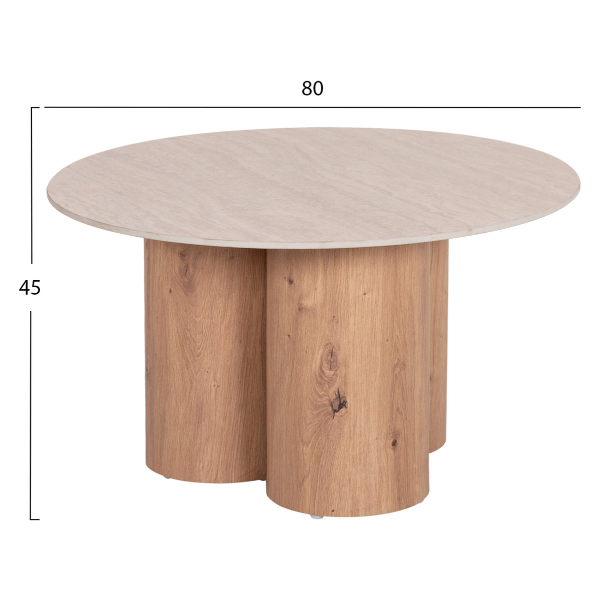ΤΡΑΠΕΖΙ ΣΑΛΟΝΙΟΥ SILVA HM18443 ΚΕΡΑΜΙΚΟ TOP ΟΨΗ ΤΡΑΒΕΡΤΙΝΑΣ-MDF ΦΥΣΙΚΟ Φ80x45Υεκ. - Pakobazaar