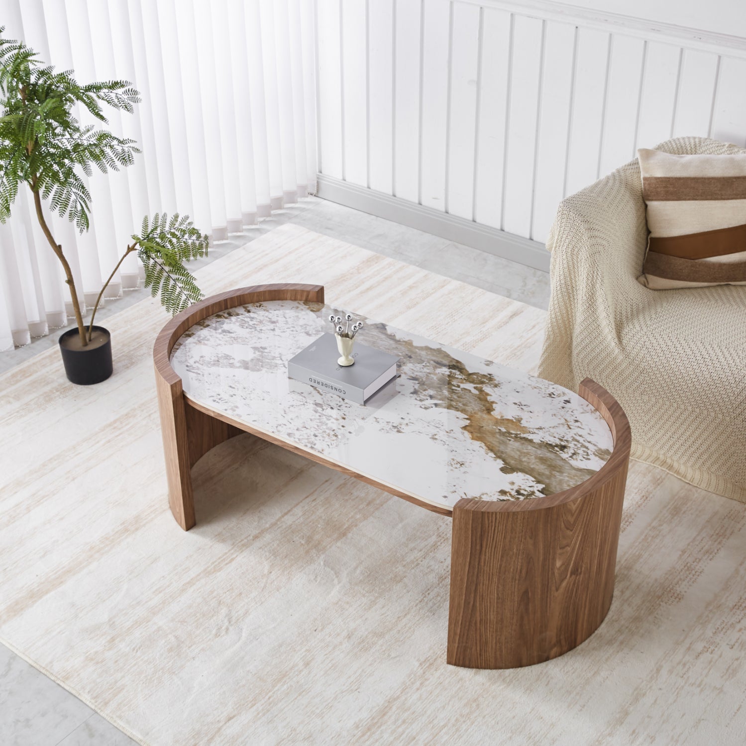 ΤΡΑΠΕΖΙ  ΣΑΛΟΝΙΟΥ MARBLEX HM18445 ΚΕΡΑΜΙΚΟ TOP PANDORA--MDF ΠΟΔΙΑ 120x60x43Υεκ - Pakobazaar
