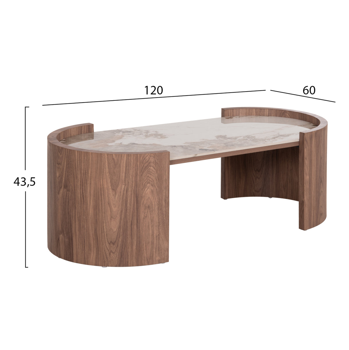 ΤΡΑΠΕΖΙ  ΣΑΛΟΝΙΟΥ MARBLEX HM18445 ΚΕΡΑΜΙΚΟ TOP PANDORA--MDF ΠΟΔΙΑ 120x60x43.5Υεκ - Pakobazaar
