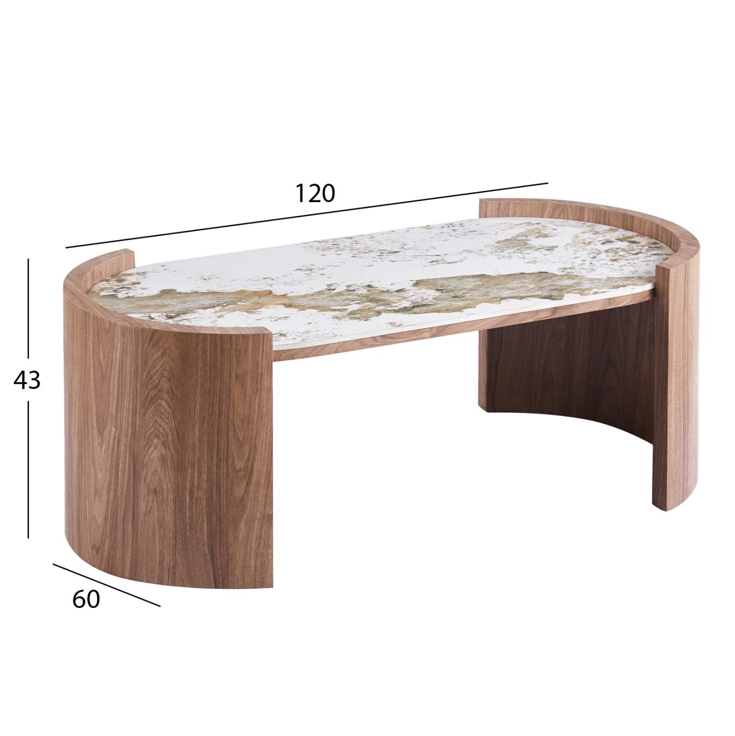ΤΡΑΠΕΖΙ  ΣΑΛΟΝΙΟΥ MARBLEX HM18445 ΚΕΡΑΜΙΚΟ TOP PANDORA--MDF ΠΟΔΙΑ 120x60x43Υεκ - Pakobazaar