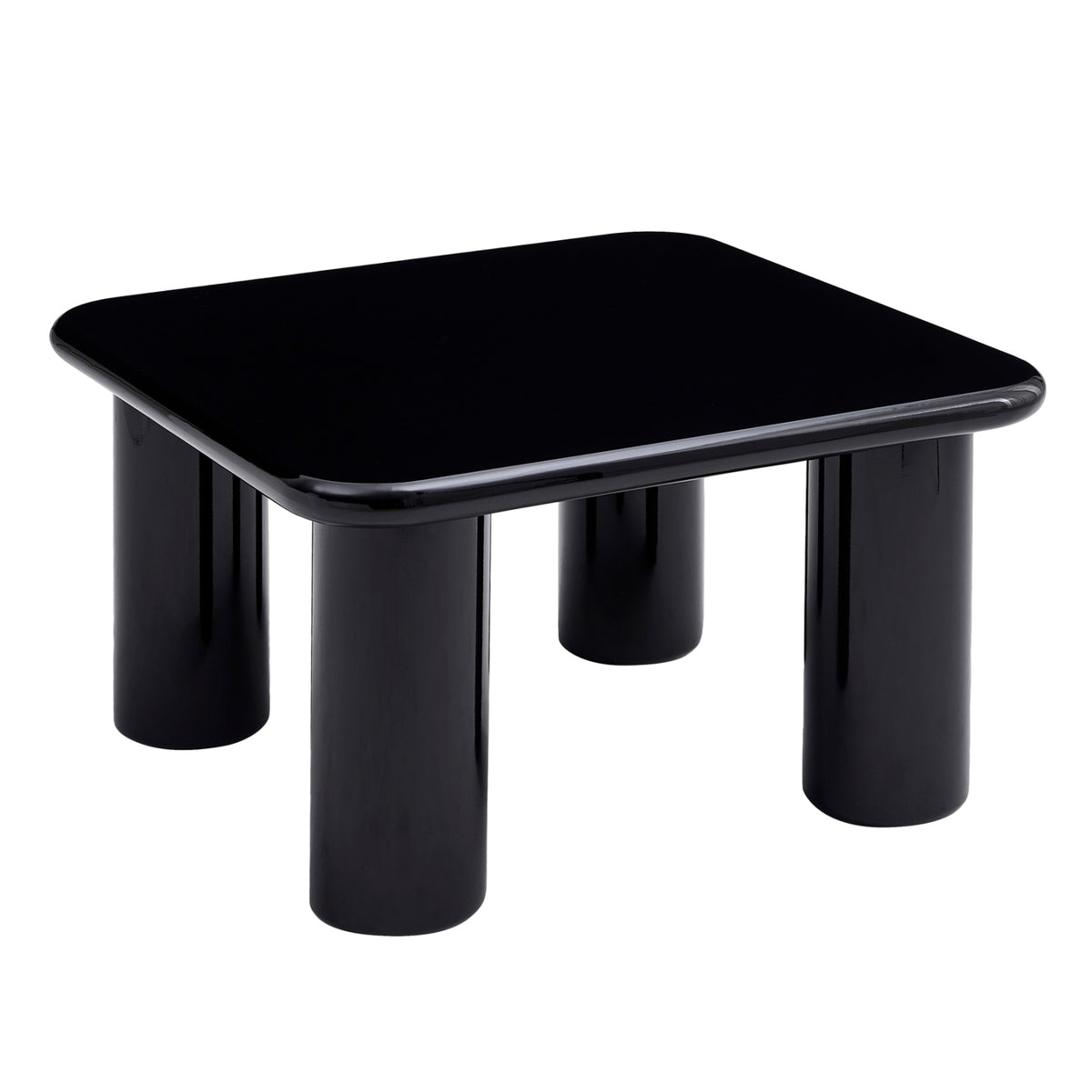 ΤΡΑΠΕΖΙ ΣΑΛΟΝΙΟΥ SOLNA HM18453.02 MDF ΣΕ GLOSSY ΜΑΥΡΟ 80x80x45Υεκ - Pakobazaar