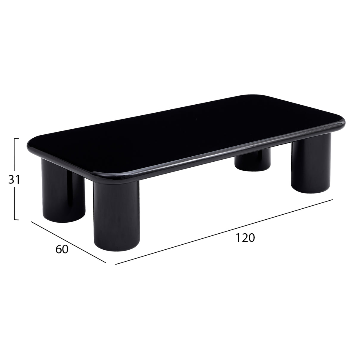 ΤΡΑΠΕΖΙ ΣΑΛΟΝΙΟΥ SOLNA HM18454.02 MDF ΣΕ GLOSSY ΜΑΥΡΟ 120x60x31Υεκ