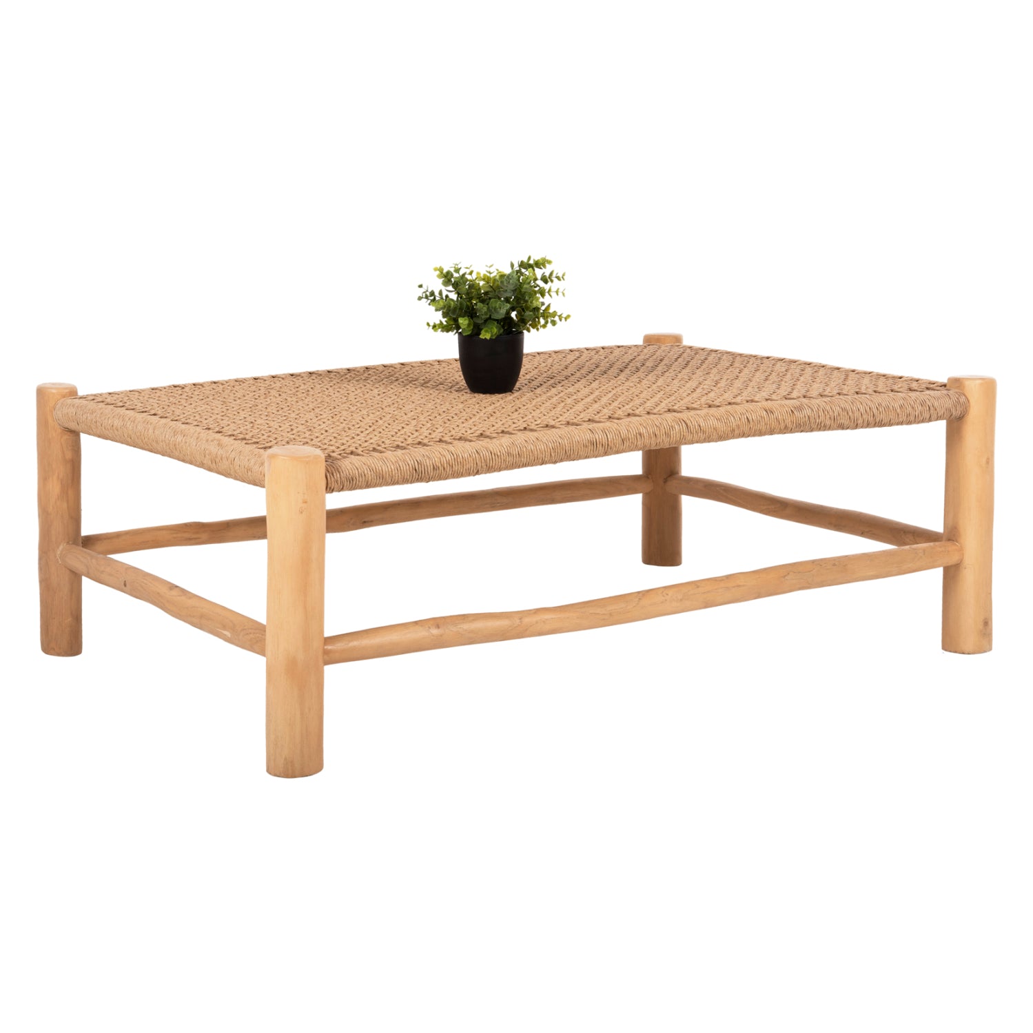 ΤΡΑΠΕΖΙ ΣΑΛΟΝΙΟΥ LONDER HM5985 ΞΥΛΟ ΤΕΑΚ- ΣΥΝΘΕΤΙΚΟ RATTAN-ΦΥΣΙΚΟ 119x79,5x41Yεκ. - Pakobazaar