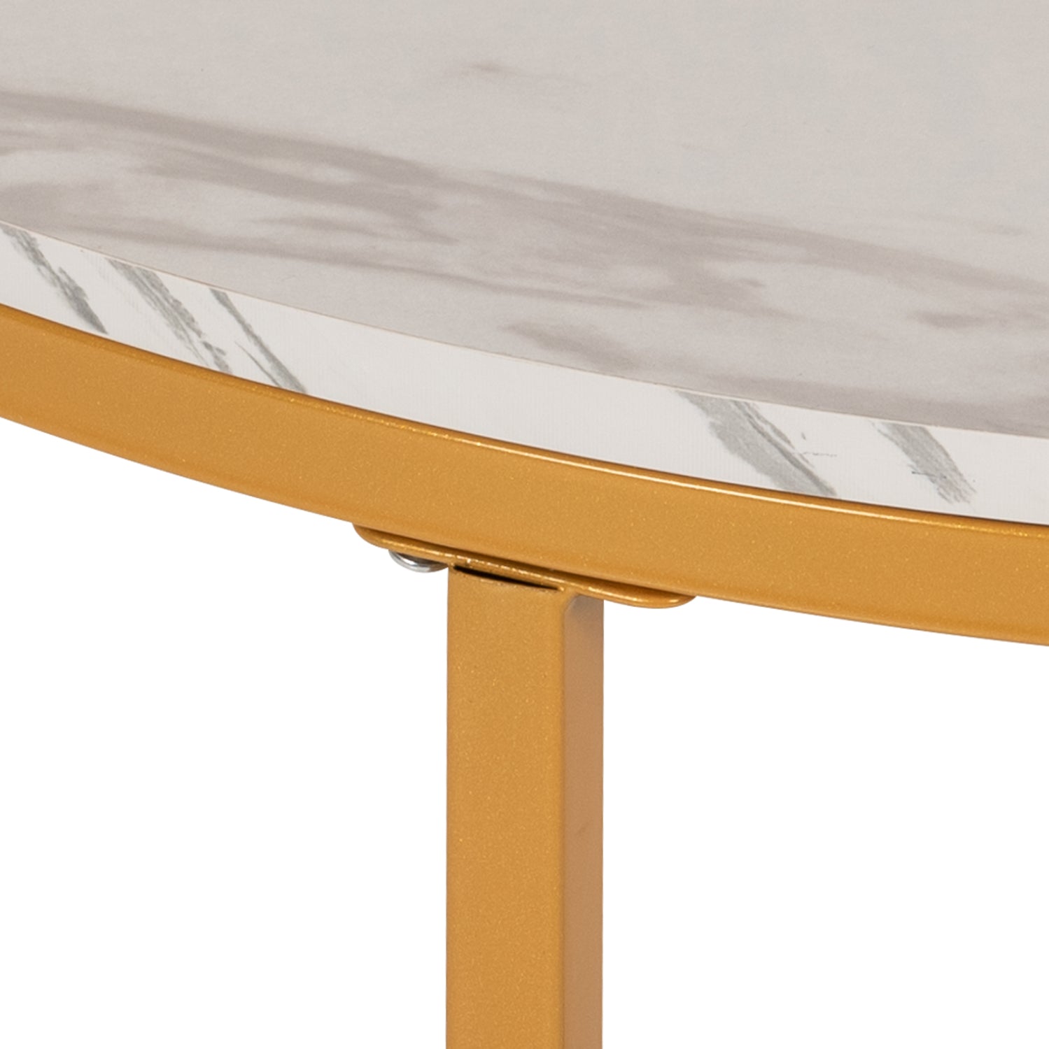 ΤΡΑΠΕΖΙ ΣΑΛΟΝΙΟΥ HM9420.01 WHITE MARBLE ΜΕΛΑΜΙΝΗ-ΧΡΥΣΗ ΜΕΤΑΛΛΙΚΗ ΒΑΣΗ Φ80x48,5Yεκ. - Pakobazaar