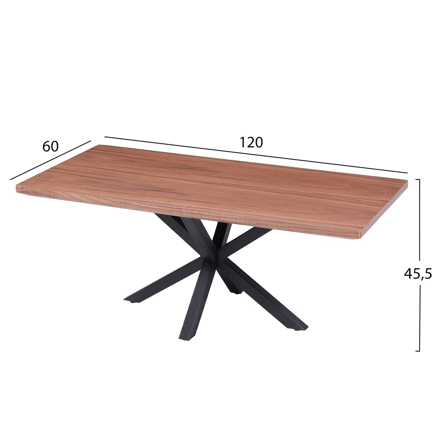 ΤΡΑΠΕΖΙ ΣΑΛΟΝΙΟΥ HM9470.02 MDF ΜΕ ΚΑΠΛΑΜΑ ΞΥΛΟΥ ΚΑΡΥΔΙΑΣ 120x60x45,5Υεκ. - Pakobazaar