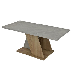 ΤΡΑΠΕΖΙ ΣΑΛΟΝΙΟΥ DILE HM9528.02 ΜΕΛΑΜΙΝΗ ΣΕ STONE TEXTURE ΓΚΡΙ-ΦΥΣΙΚΟ 110x55x47Υεκ. - Pakobazaar
