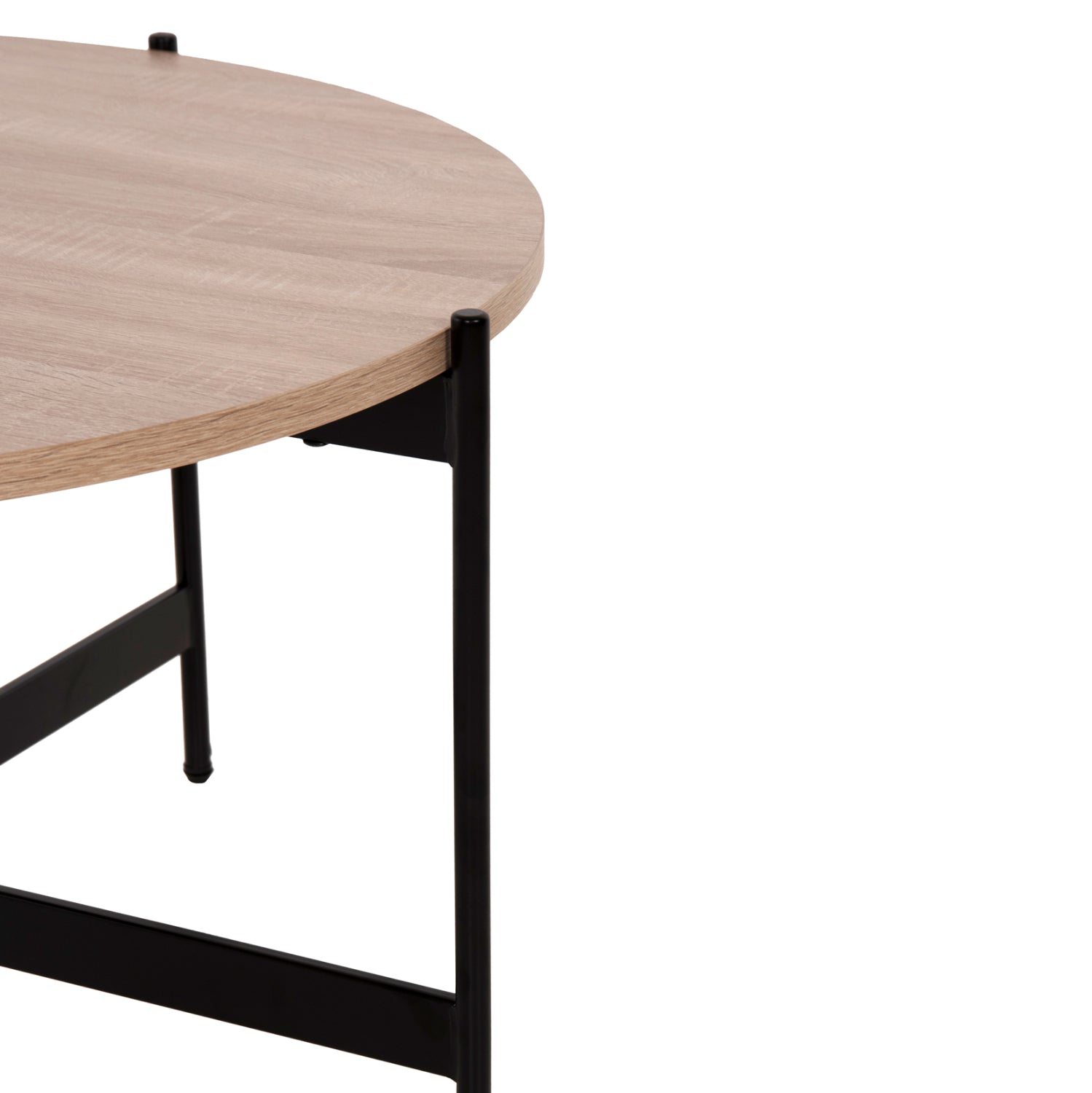 ΤΡΑΠΕΖΙ ΣΑΛΟΝΙΟΥ HM9588.03 MDF ΣΟΝΑΜΑ-ΜΑΥΡΗ ΜΕΤΑΛΛΙΚΗ ΒΑΣΗ Φ80x45Υεκ. - Pakobazaar