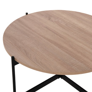 ΤΡΑΠΕΖΙ ΣΑΛΟΝΙΟΥ HM9588.03 MDF ΣΟΝΑΜΑ-ΜΑΥΡΗ ΜΕΤΑΛΛΙΚΗ ΒΑΣΗ Φ80x45Υεκ. - Pakobazaar