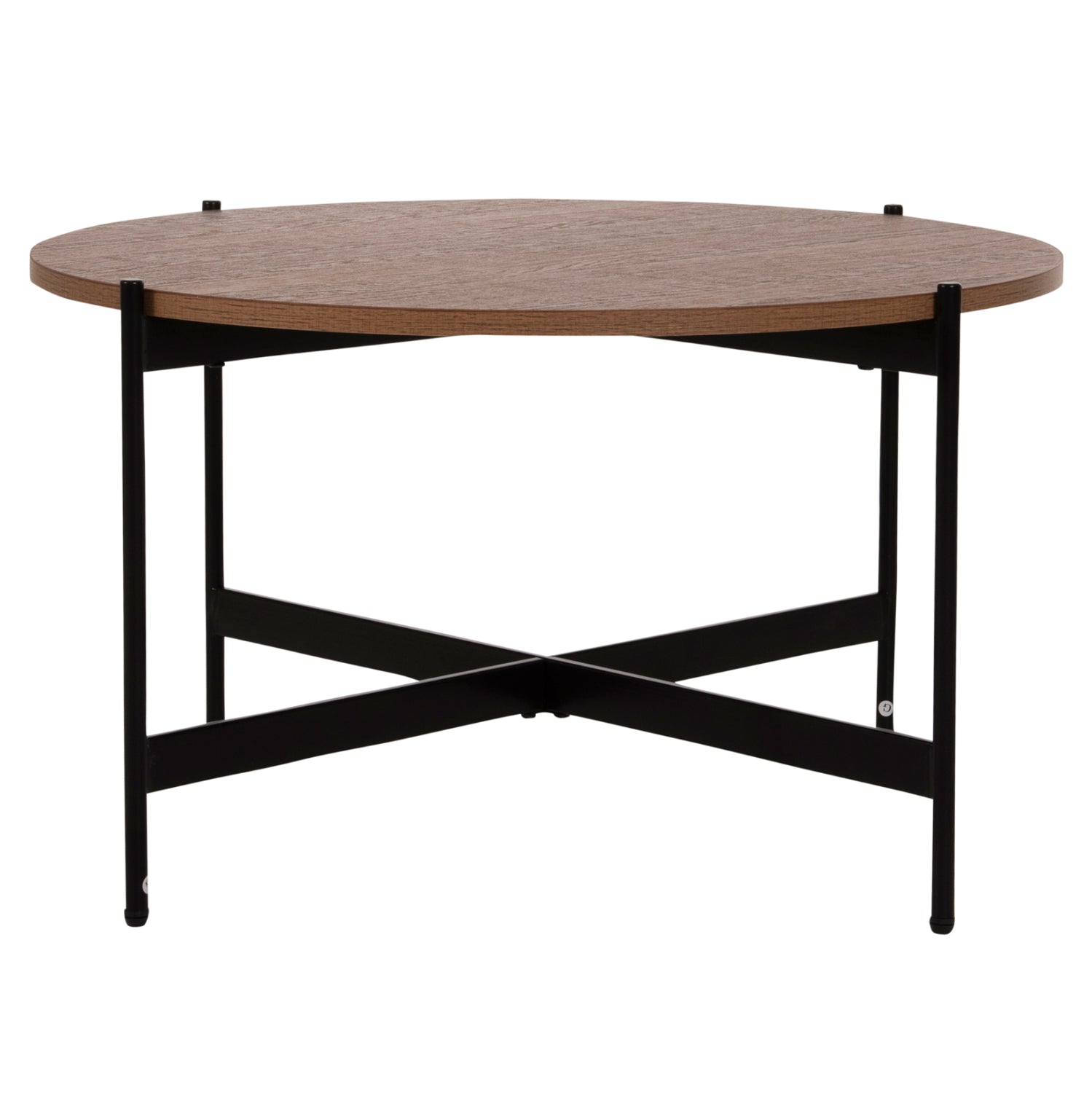 ΤΡΑΠΕΖΙ ΣΑΛΟΝΙΟΥ HM9588.04 MDF ΚΑΡΥΔΙ-ΜΑΥΡΗ ΜΕΤΑΛΛΙΚΗ ΒΑΣΗ Φ80x45Υεκ. - Pakobazaar