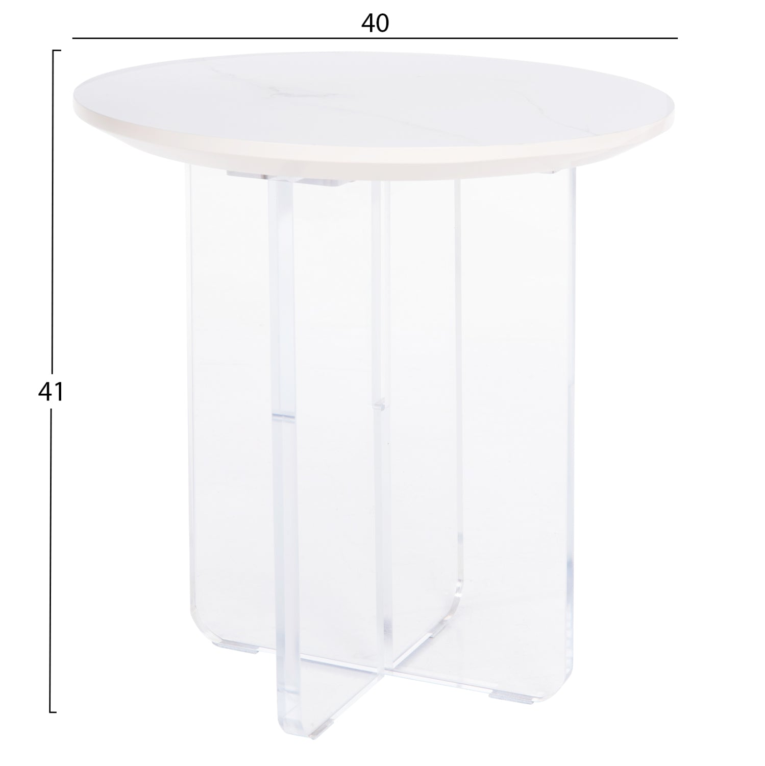 ΤΡΑΠΕΖΙ ΣΑΛΟΝΙΟΥ ACRYLON HM9779.01 HPL ΛΕΥΚΟ ΜΑΡΜΑΡΟ-ΑΚΡΥΛΙΚΟ ΠΟΔΙ Φ40x41Υεκ. - Pakobazaar