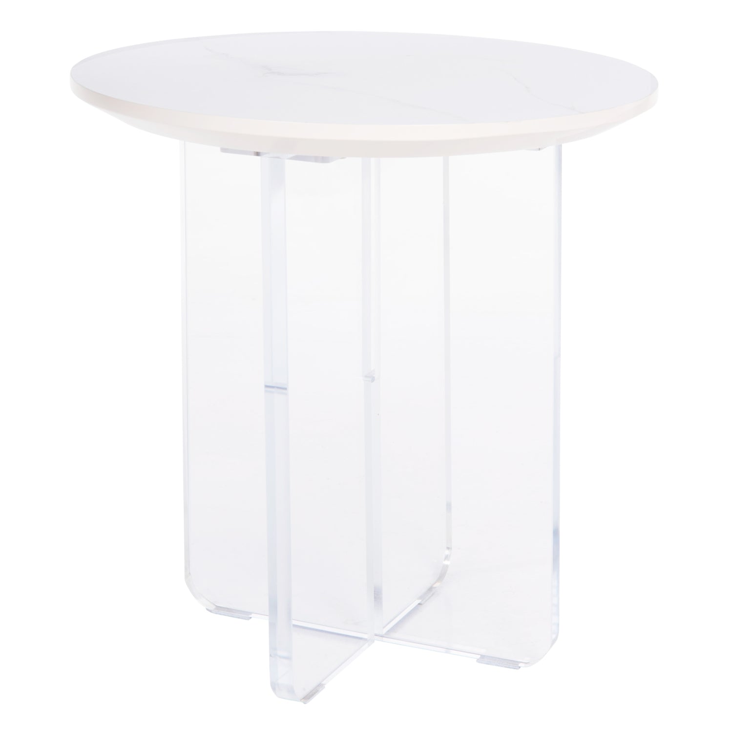 ΤΡΑΠΕΖΙ ΣΑΛΟΝΙΟΥ ACRYLON HM9779.01 HPL ΛΕΥΚΟ ΜΑΡΜΑΡΟ-ΑΚΡΥΛΙΚΟ ΠΟΔΙ Φ40x41Υεκ. - Pakobazaar