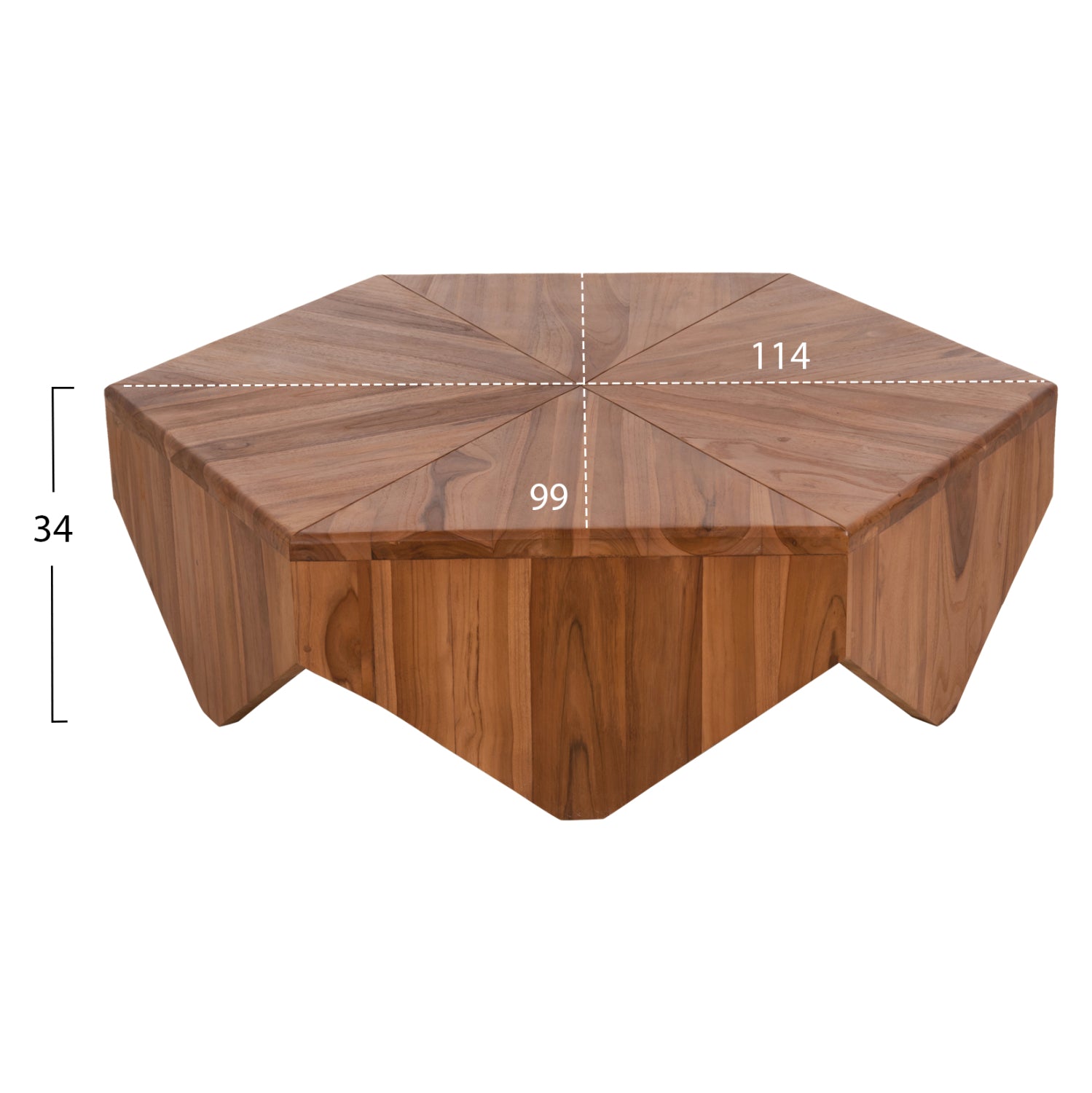 ΤΡΑΠΕΖΙ ΣΑΛΟΝΙΟΥ HEXAGON HM9790 ΞΥΛΟ ΤΕΑΚ ΣΕ ΦΥΣΙΚΟ 114x99x34Yεκ. - Pakobazaar