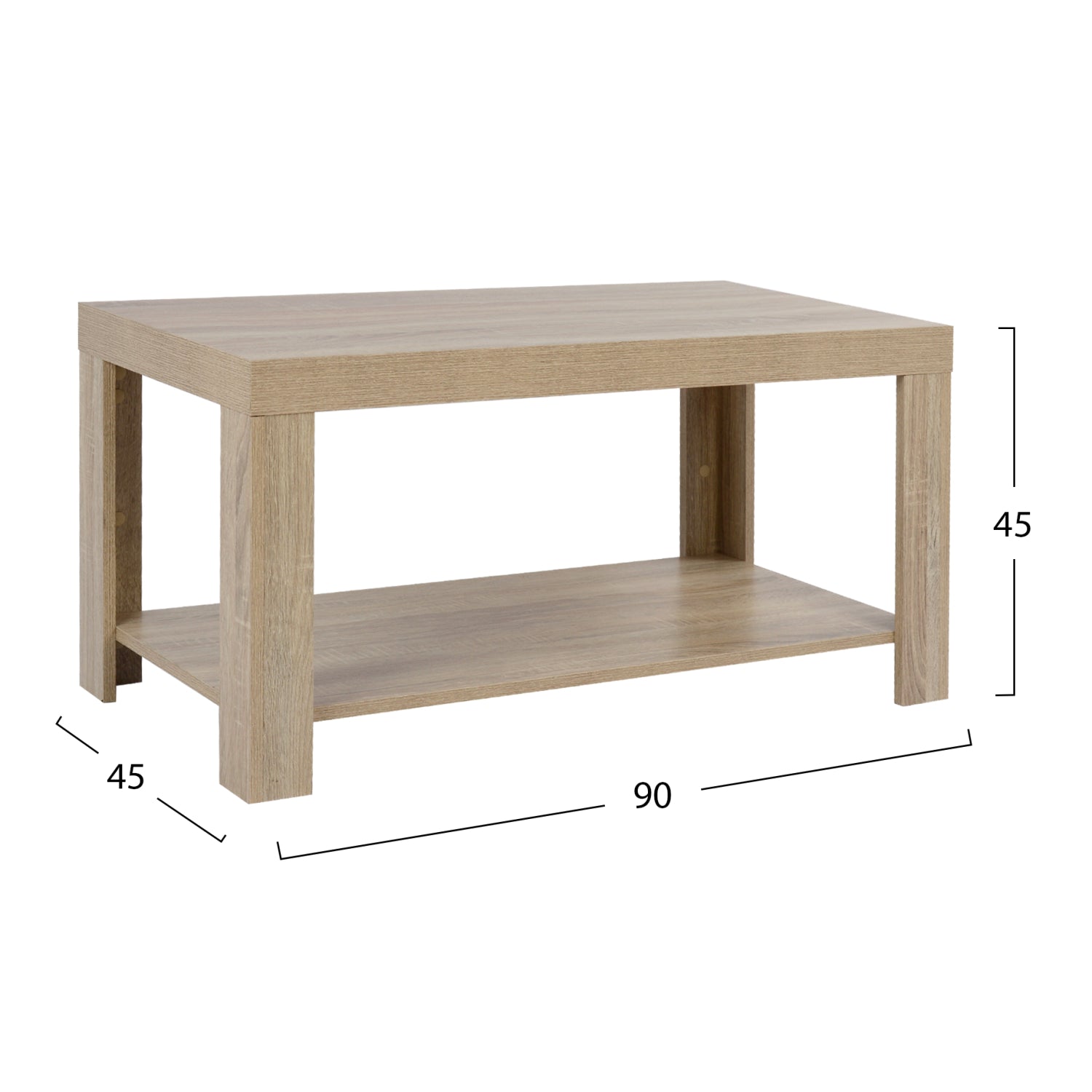 ΤΡΑΠΕΖΙ ΣΑΛΟΝΙΟΥ ΜΕΛΑΜΙΝΗΣ ALAYNA HM2207.02 SONAMA 90X45X45 εκ. - Pakobazaar