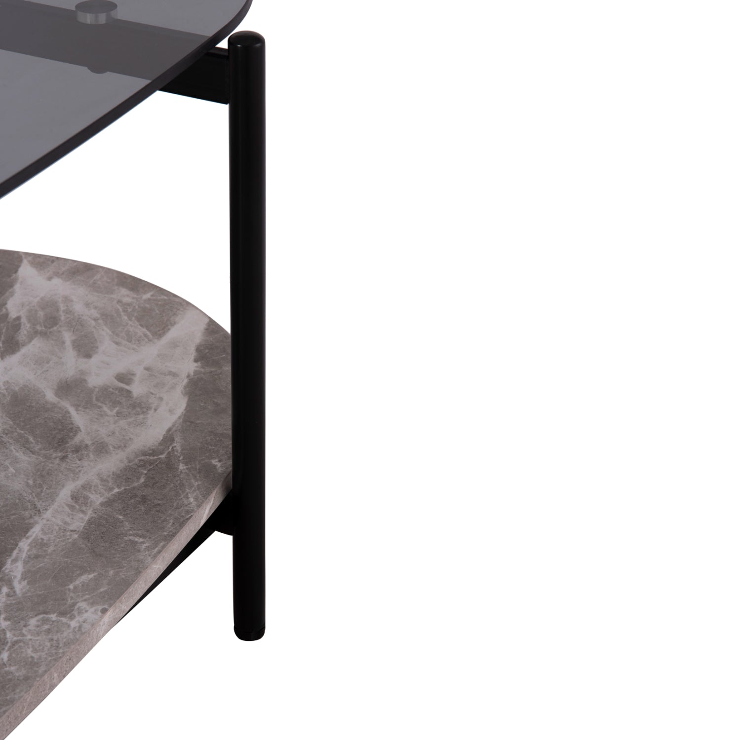 ΤΡΑΠΕΖΙ ΣΑΛΟΝΙΟΥ ΟΒΑΛ KITTY HM18040 ΓΥΑΛΙ ΦΙΜΕ TOP-GREY MARBLE ΜΕΛΑΜΙΝΗ 110x50x43Υεκ - Pakobazaar