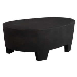 ΤΡΑΠΕΖΙ ΣΑΛΟΝΙΟΥ ΟΒΑΛ ΣΕΙΡΑ SANTORINI HM18066 MDF ΣΕ ΜΑΥΡΟ ΧΡΩΜΑ 100x60x33Υεκ. - Pakobazaar