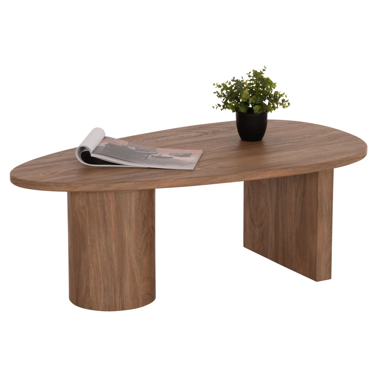 ΤΡΑΠΕΖΙ ΣΑΛΟΝΙΟΥ ΟΒΑΛ ALPER HM18327 MDF ΣΕ SONAMA ΧΡΩΜΑ 110x60x40Υεκ - Pakobazaar