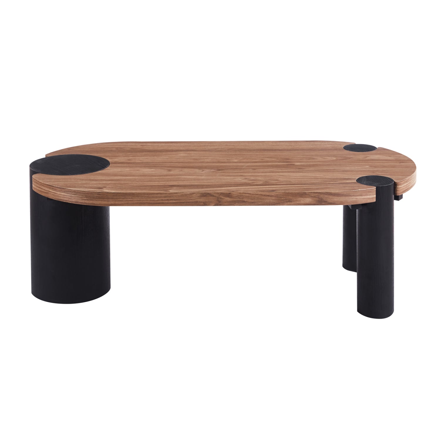 ΤΡΑΠΕΖΙ ΣΑΛΟΝΙΟΥ ΟΒΑΛ OVALON HM18433.05 MDF TOP ΚΑΡΥΔΙ-MDF ΠΟΔΙΑ ΜΑΥΡΑ 120x60x40Υεκ - Pakobazaar