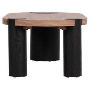ΤΡΑΠΕΖΙ ΣΑΛΟΝΙΟΥ ΟΒΑΛ OVALON HM18433.05 MDF TOP ΚΑΡΥΔΙ-MDF ΠΟΔΙΑ ΜΑΥΡΑ 120x60x40Υεκ - Pakobazaar