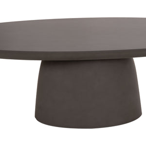 ΤΡΑΠΕΖΙ ΣΑΛΟΝΙΟΥ FIBER CEMENT ΟΒΑΛ BRECCAN HM6594.01 ΓΚΡΙ 130x70x42Υεκ - Pakobazaar
