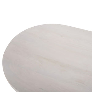 ΤΡΑΠΕΖΙ ΣΑΛΟΝΙΟΥ ΟΒΑΛ HONKY HM9691 ΜΑΣΙΦ ΞΥΛΟ MANGO ΣΕ ΛΕΥΚΟ 120x60x40Yεκ. - Pakobazaar