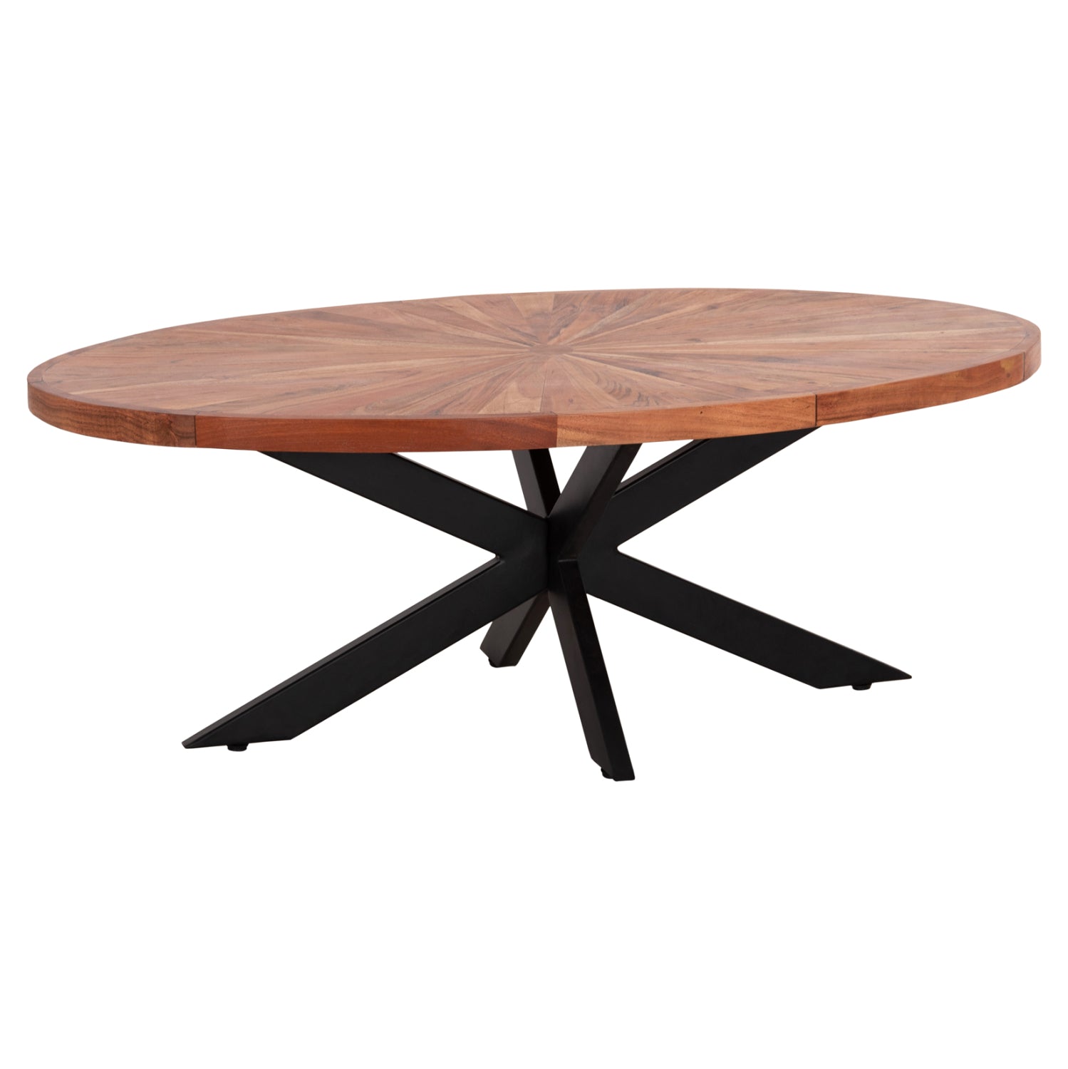 ΤΡΑΠΕΖΙ ΣΑΛΟΝΙΟΥ ΟΒΑΛ MONTANA SUPERIOR HM9906 ΞΥΛΟ ΑΚΑΚΙΑΣ-ΜΕΤΑΛΛΟ 120x61x45Υεκ. - Pakobazaar