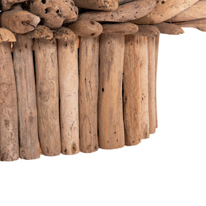 ΤΡΑΠΕΖΙ ΣΑΛΟΝΙΟΥ ΟΒΑΛ SPARROW HM9962 DRIFTWOOD--ΓΥΑΛΙ 106x55,5x50,5Υεκ. - Pakobazaar