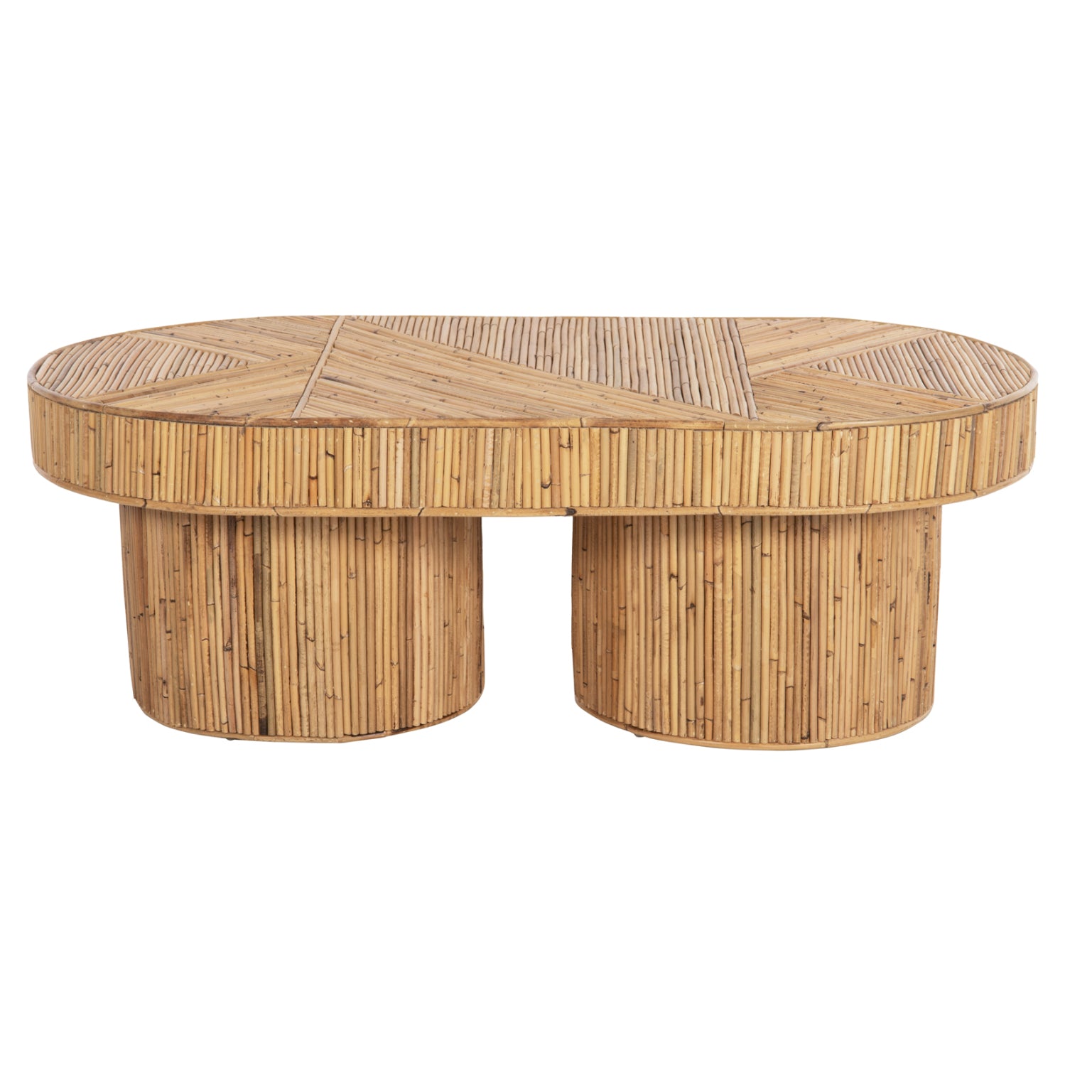 ΤΡΑΠΕΖΙ ΣΑΛΟΝΙΟΥ GATSBY ΟΒΑΛ TOP HM9870 RATTAN ΧΡΩΜΑ ΦΥΣΙΚΟ 110x59x39Υεκ. - Pakobazaar