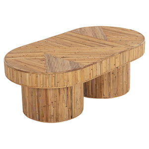 ΤΡΑΠΕΖΙ ΣΑΛΟΝΙΟΥ GATSBY ΟΒΑΛ TOP HM9870 RATTAN ΧΡΩΜΑ ΦΥΣΙΚΟ 110x59x39Υεκ. - Pakobazaar
