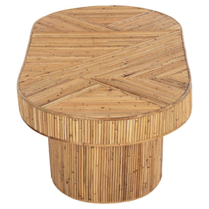 ΤΡΑΠΕΖΙ ΣΑΛΟΝΙΟΥ GATSBY ΟΒΑΛ TOP HM9870 RATTAN ΧΡΩΜΑ ΦΥΣΙΚΟ 110x59x39Υεκ. - Pakobazaar