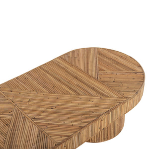 ΤΡΑΠΕΖΙ ΣΑΛΟΝΙΟΥ GATSBY ΟΒΑΛ TOP HM9870 RATTAN ΧΡΩΜΑ ΦΥΣΙΚΟ 110x59x39Υεκ. - Pakobazaar