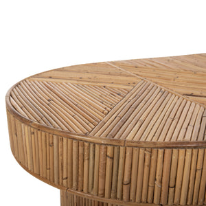 ΤΡΑΠΕΖΙ ΣΑΛΟΝΙΟΥ GATSBY ΟΒΑΛ TOP HM9870 RATTAN ΧΡΩΜΑ ΦΥΣΙΚΟ 110x59x39Υεκ. - Pakobazaar