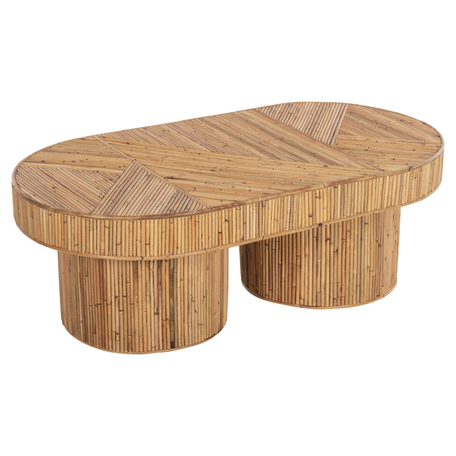 ΤΡΑΠΕΖΙ ΣΑΛΟΝΙΟΥ GATSBY ΟΒΑΛ TOP HM9870 RATTAN ΧΡΩΜΑ ΦΥΣΙΚΟ 110x59x39Υεκ. - Pakobazaar