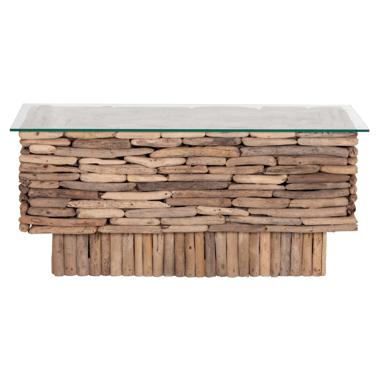 ΤΡΑΠΕΖΙ ΣΑΛΟΝΙΟΥ ΟΡΘΟΓΩΝΙΟ SPARROW HM18366 DRIFTWOOD--ΓΥΑΛΙ 105x45x47Υεκ. - Pakobazaar