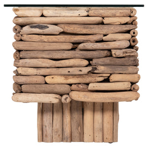 ΤΡΑΠΕΖΙ ΣΑΛΟΝΙΟΥ ΟΡΘΟΓΩΝΙΟ SPARROW HM18366 DRIFTWOOD--ΓΥΑΛΙ 105x45x47Υεκ. - Pakobazaar